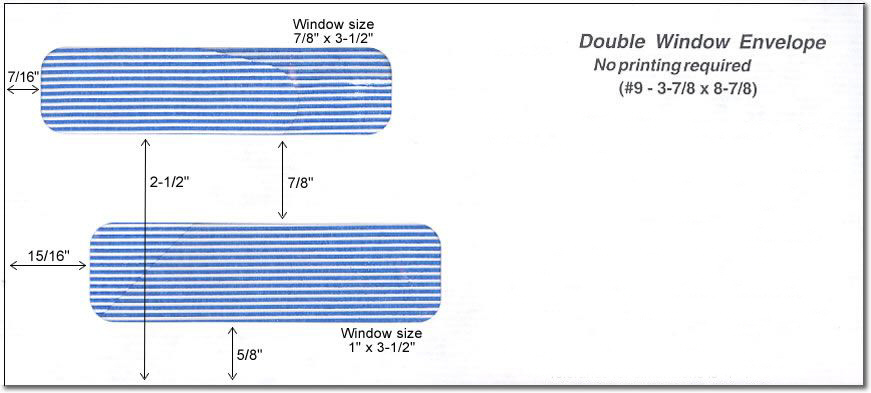 Security Double Window  #9 Envelops