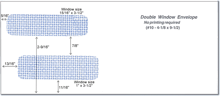 Security Double Window  #10 Envelops